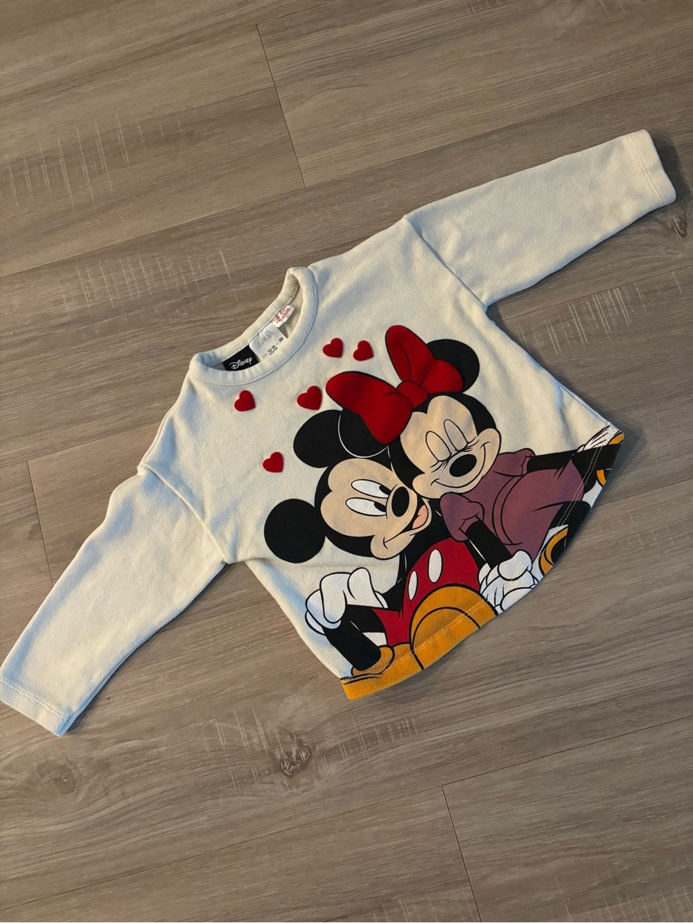 Zara Disney Kids Minnie & Mickey Cream Long-Sleeve Sweatshirt